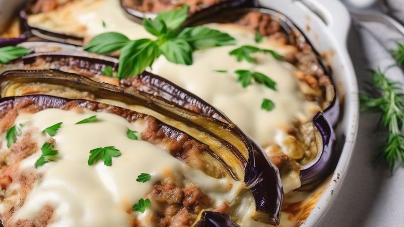 Фаршировані баклажани з м'ясом і соусом бешамель