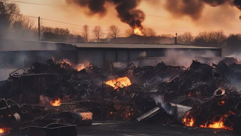 Пожежа на металобрухті у Вікальваро
