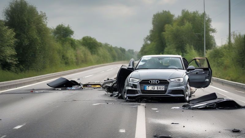 Відеофіксація порушення: Audi A3 розібрався на трасі через перевищення швидкості