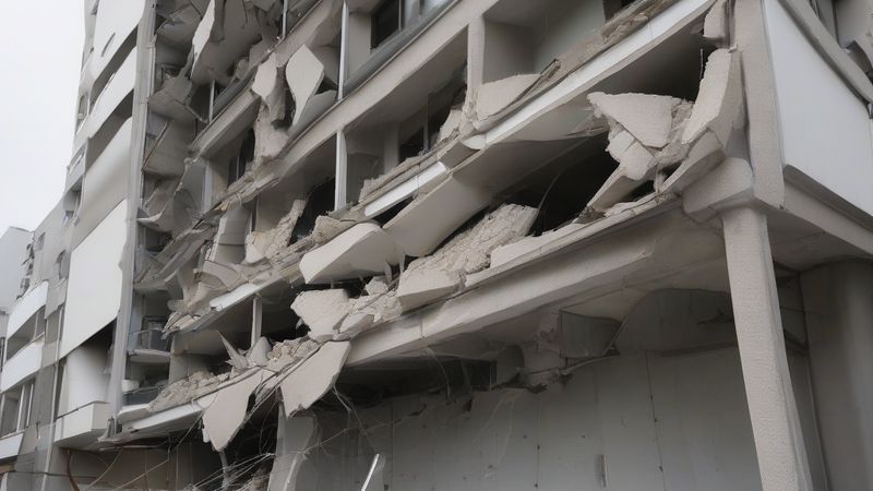 Відвалився фрагмент перекриття на верхньому поверсі будівлі FECSA у Барселоні